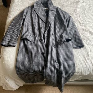 Zara Black and Gray Houndstooth Coat